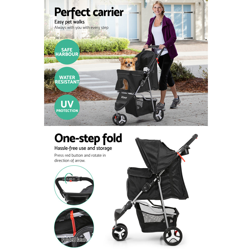 I.PET 3 WHEEL FOLDABLE PET STROLLER