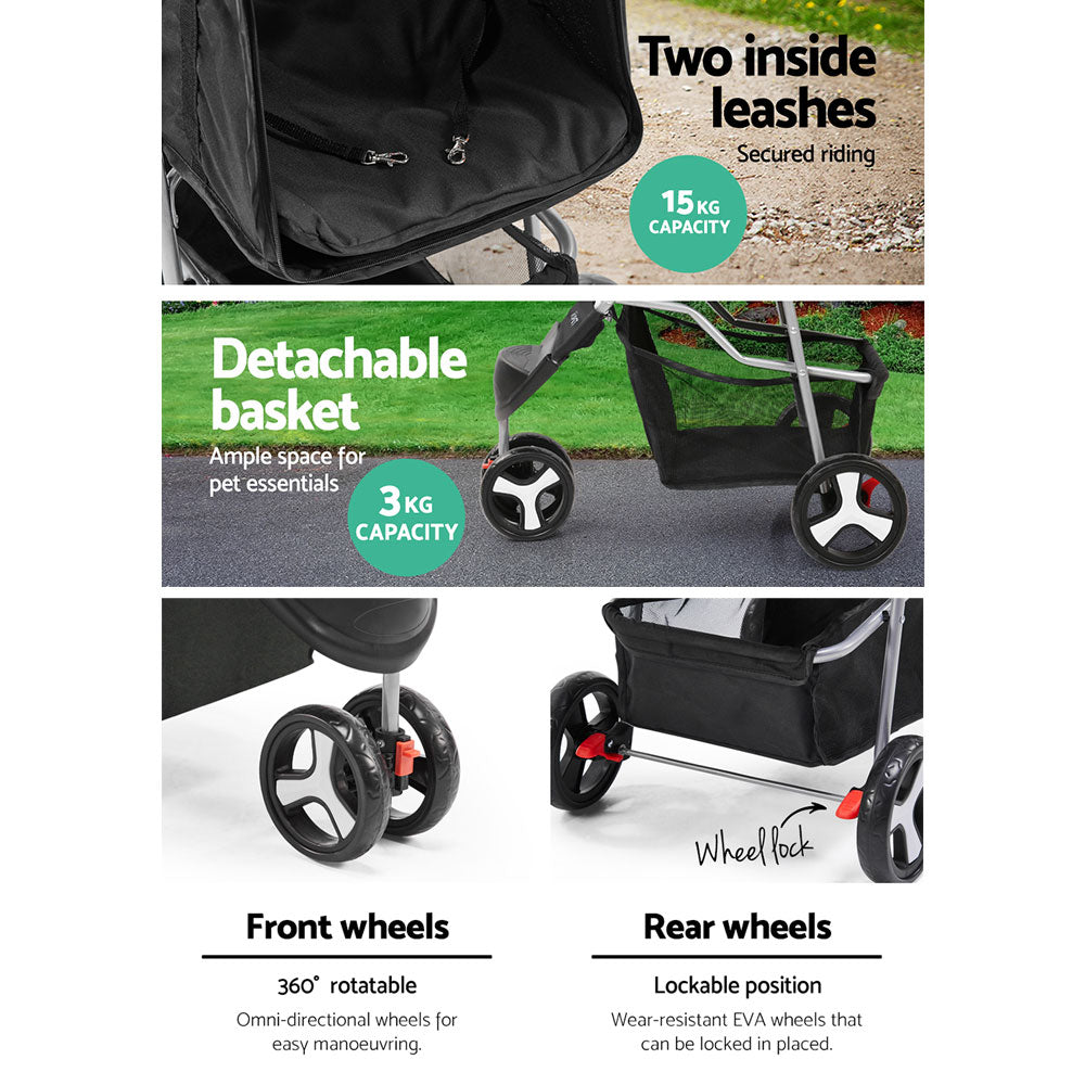 I.PET 3 WHEEL FOLDABLE PET STROLLER