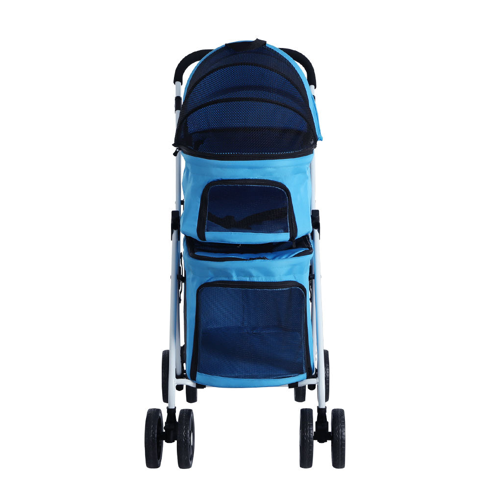 I.PET 3 IN 1 FOLDABLE 4 WHEEL DOUBLE CARRIER PET STROLLER