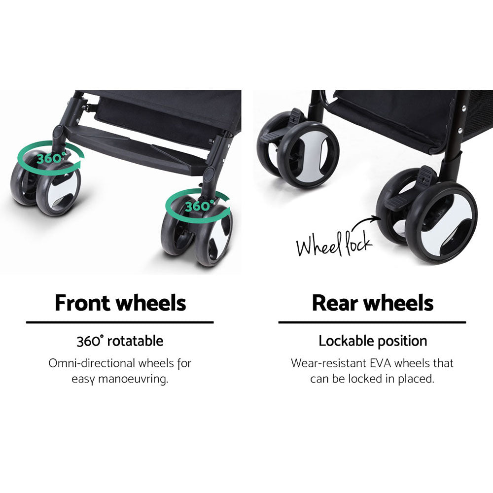 I.PET 3 IN 1 4 WHEEL FOLDABLE PET STROLLER