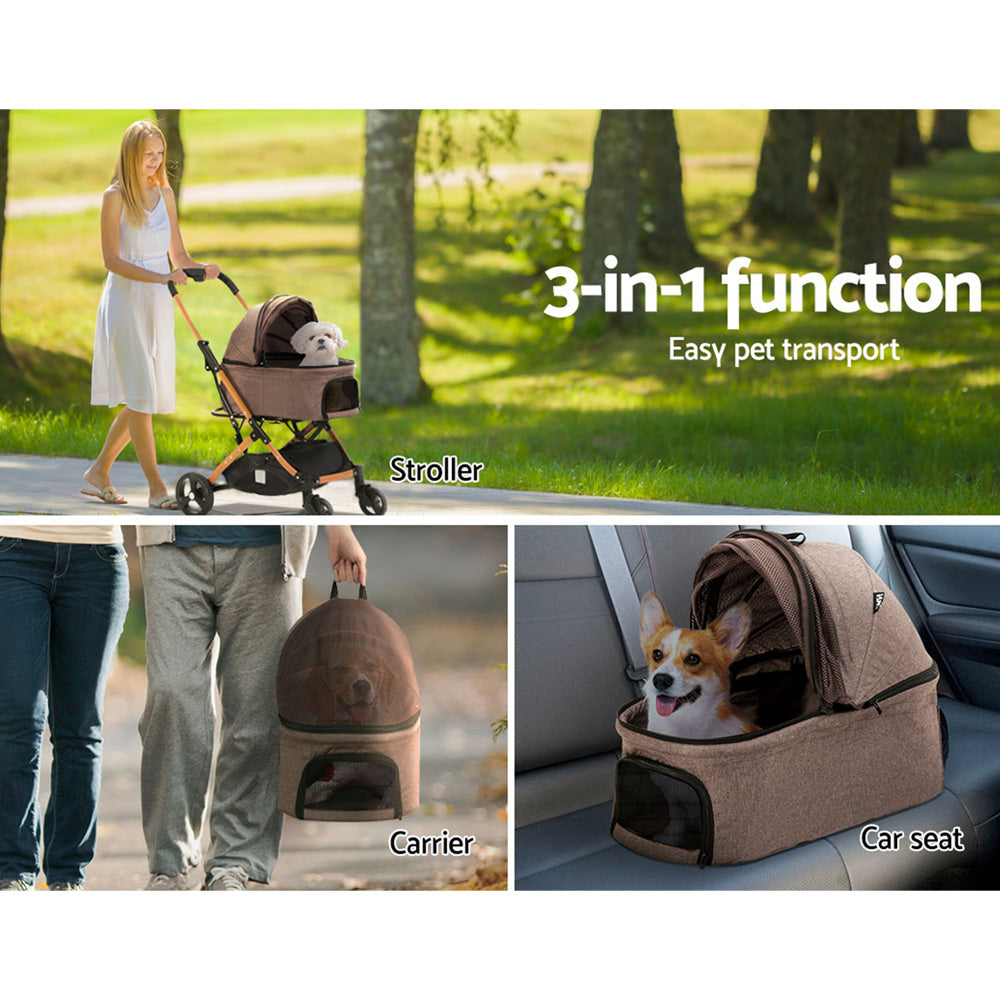 I.PET 4 WHEEL FOLDABLE CARRIER PET STROLLER