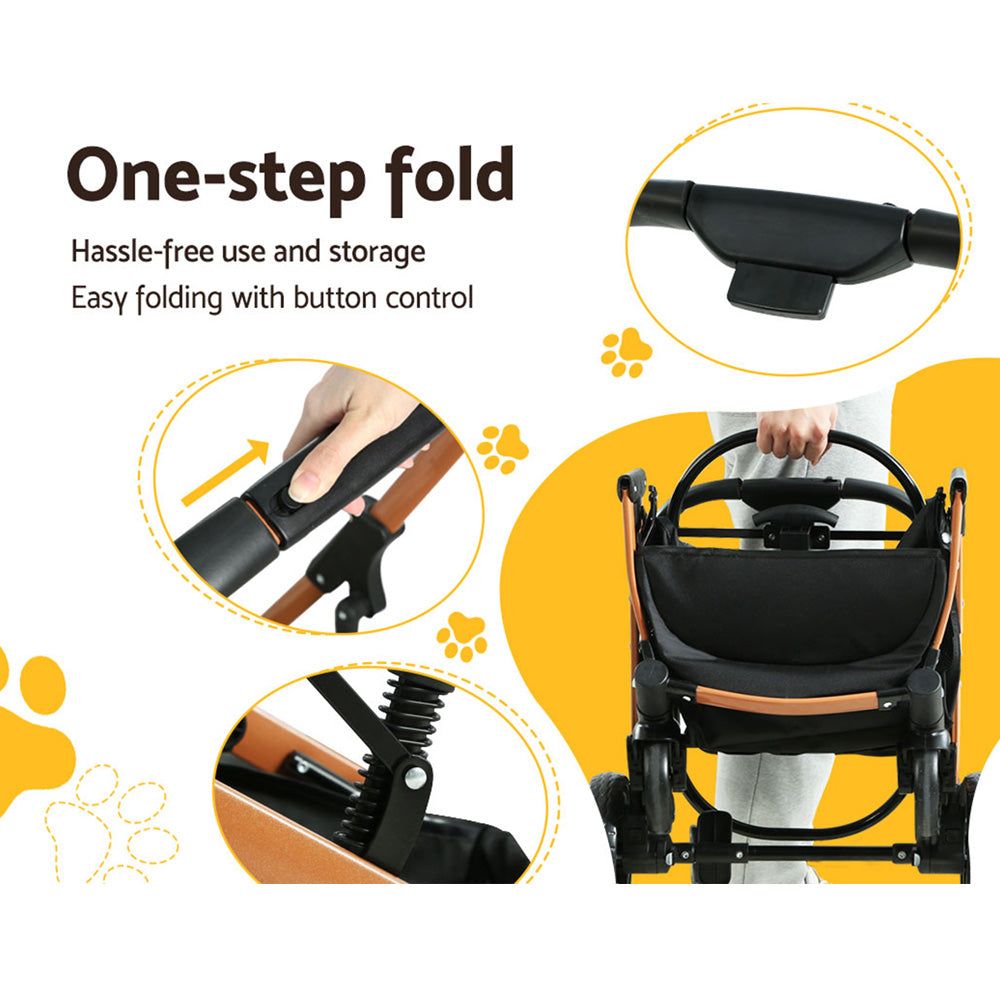 I.PET 4 WHEEL FOLDABLE CARRIER PET STROLLER