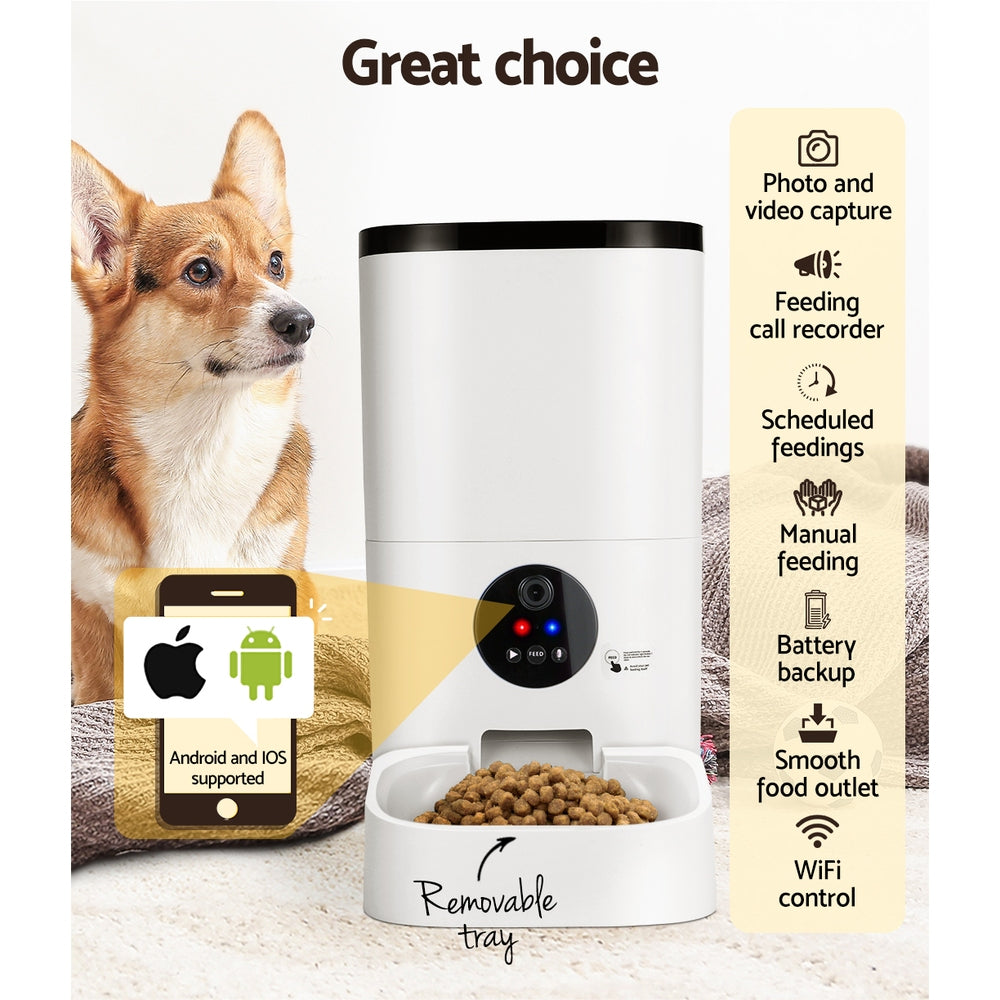 I.PET AUTOMATIC WIFI CAMERA 6L SMART FOOD DISPENSER