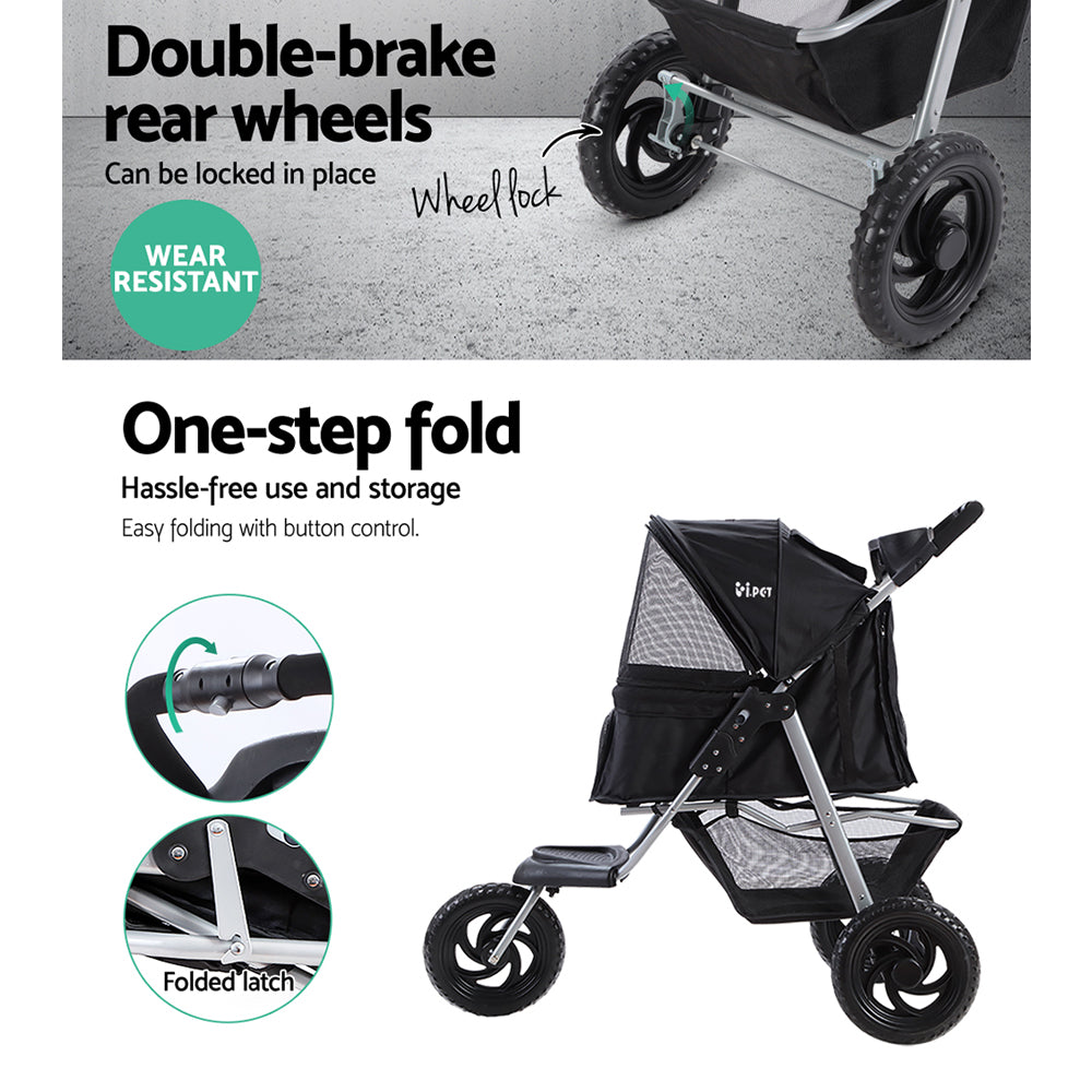 I.PET 3 WHEEL FOLDABLE PET STROLLER