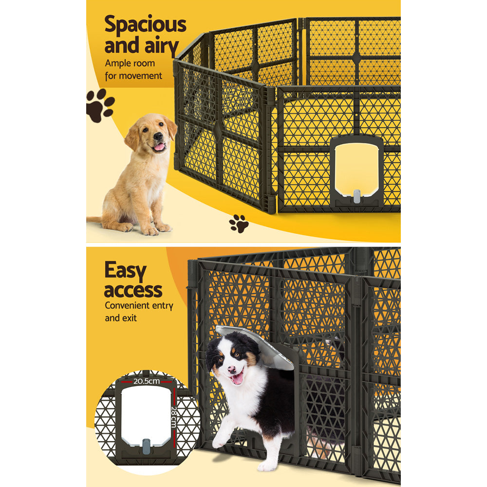I.PET 8 PANEL DURABLE PLASTIC PET PLAY ENCLOSURE