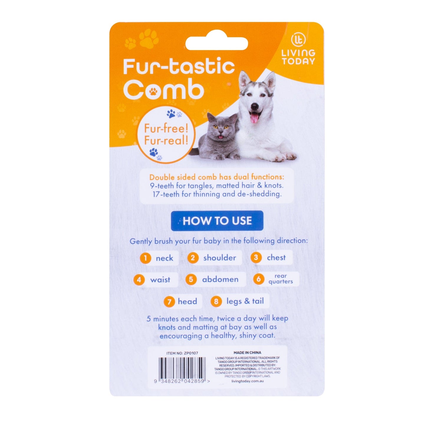 FUR TASTIC DOUBLE SIDED UNDERCOAT GROOMING TOOL