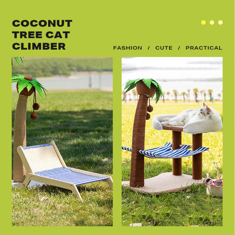 COCONUT CAT SCRATCH TREE WITH LOUNGER