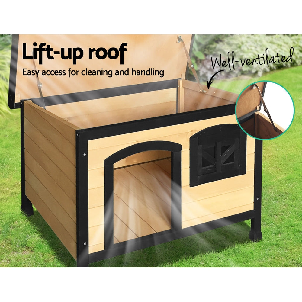 I.PET XL WEATHERPROOF WOODEN DOG CABIN KENNEL