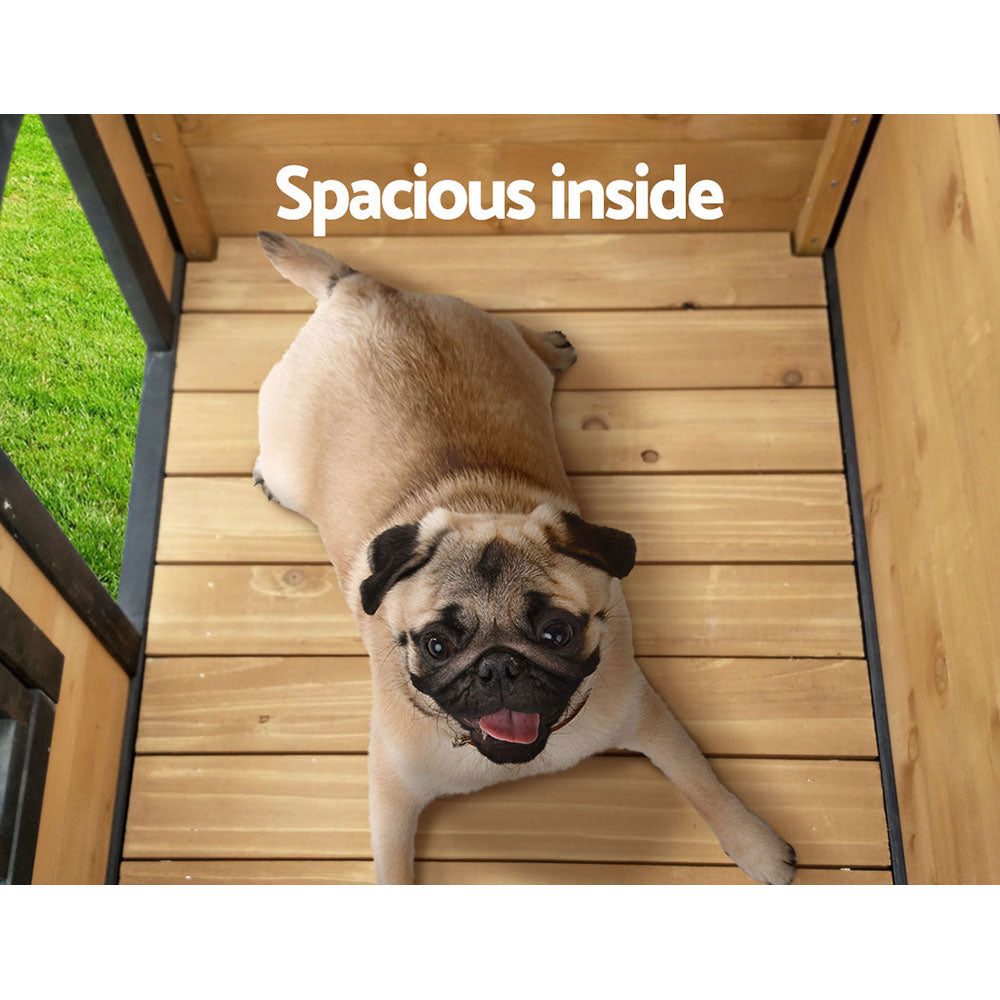 I.PET XL WEATHERPROOF WOODEN DOG CABIN KENNEL