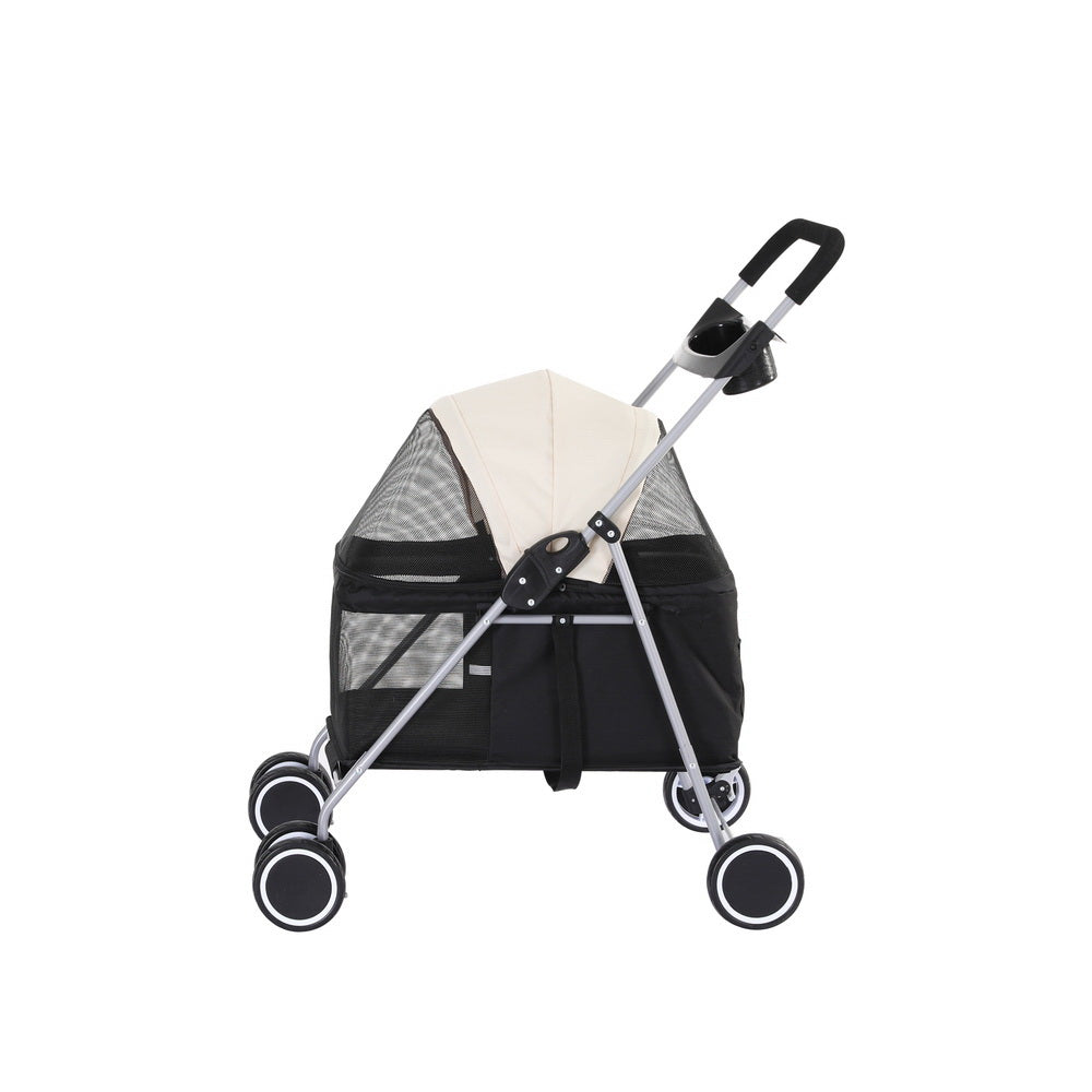 I.PET FOLDABLE 4 WHEEL PET STROLLER
