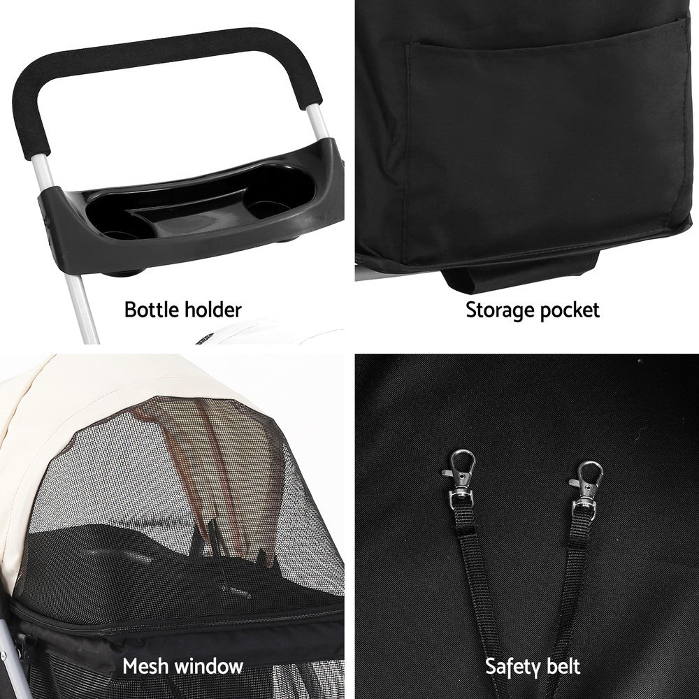 I.PET FOLDABLE 4 WHEEL PET STROLLER