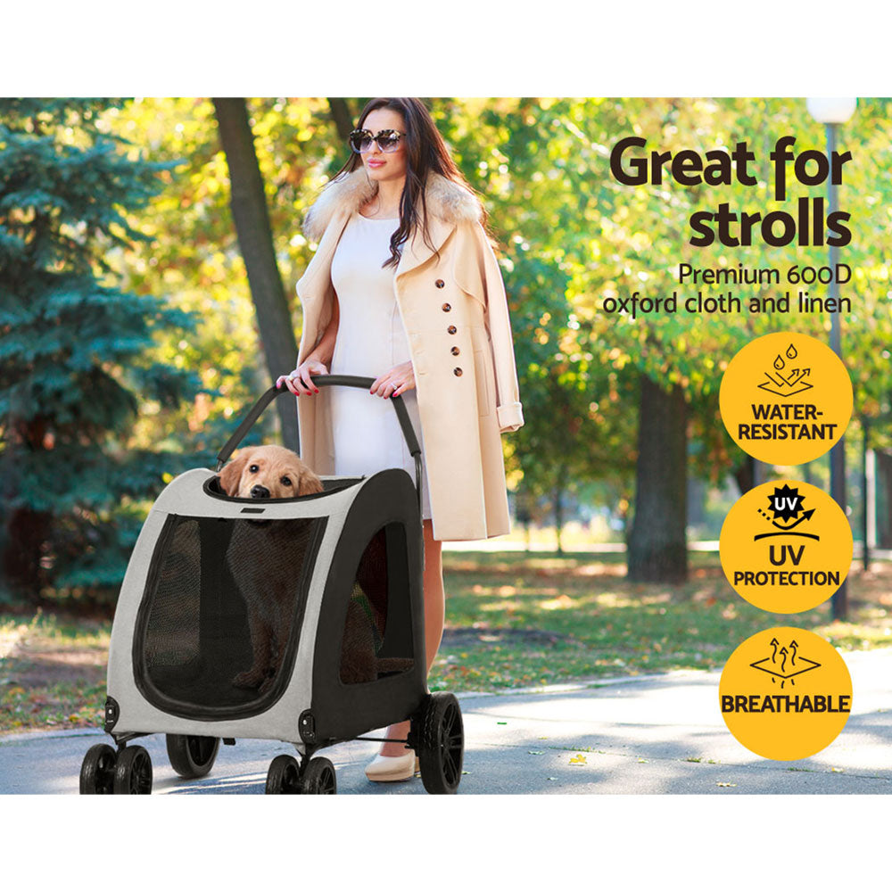 IPET 4 WHEELER FOLDABLE PET TROLLEY STROLLER