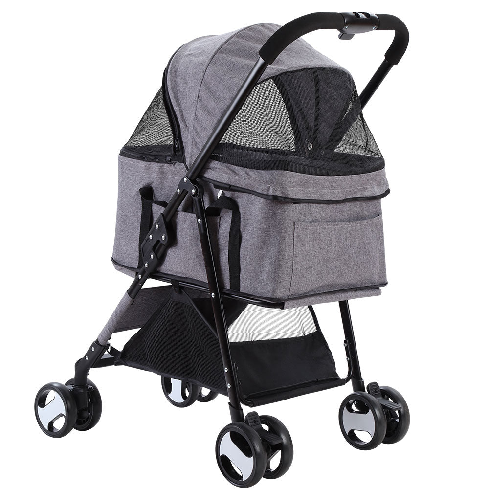 I.PET 4 WHEEL FOLDABLE PET CARRIER STROLLER