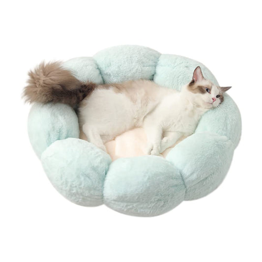 LIFEBEA ULTRA SOFT PLUSH FLOWER CAT BED