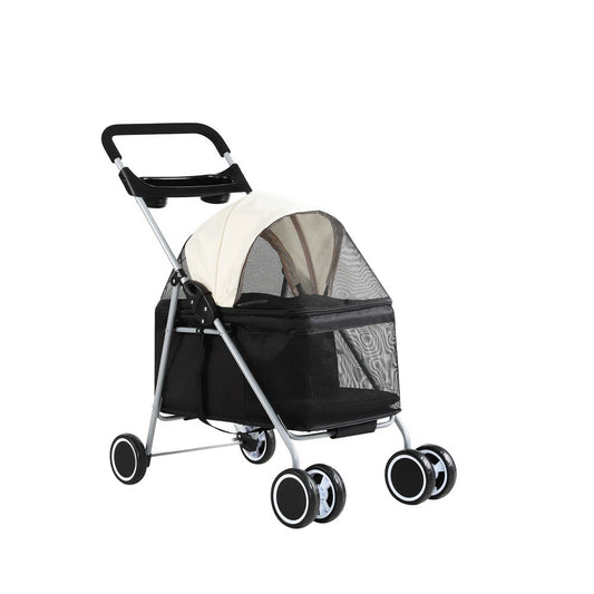 I.PET FOLDABLE 4 WHEEL PET STROLLER